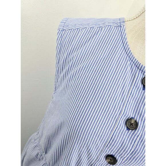 Everlane Cotton Tiered Striped Blue White Sleeveless Midi Maxi Dress S Small - Picture 13 of 13